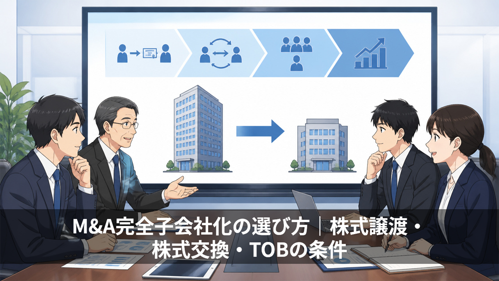 M&A完全子会社化の選び方|株式譲渡・株式交換・TOBの条件