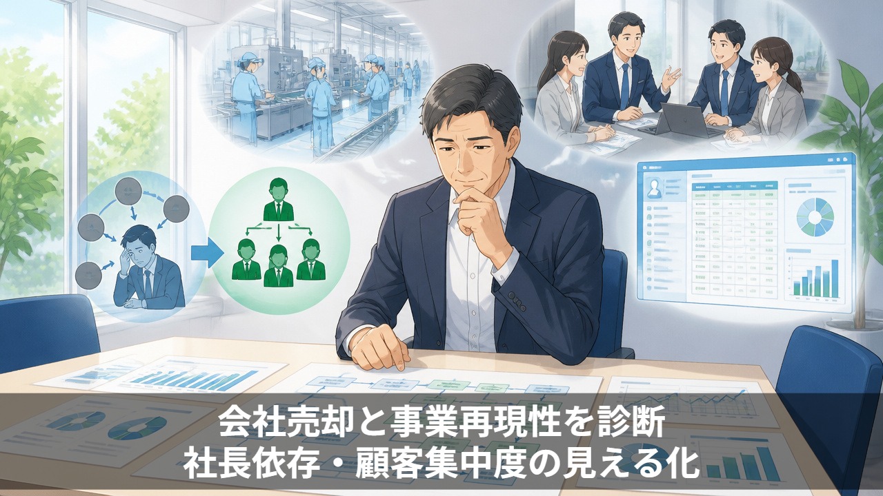 会社売却は事業再現性が重要|社長依存・顧客集中度の見える化